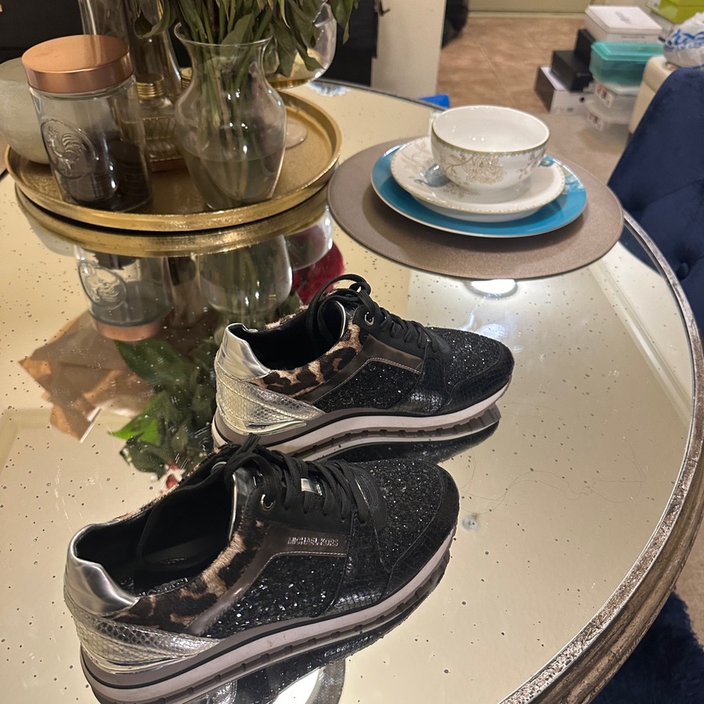 Michael Kors Black and Silver Sneakers